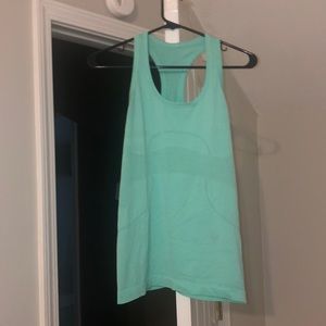 lululemon blue green tank top size 6